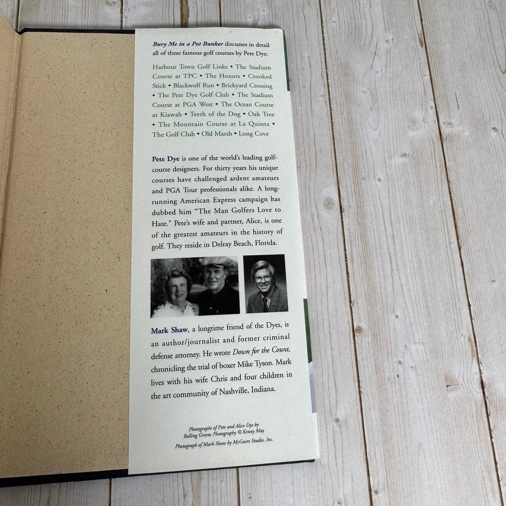 Bury Me in a Pot Bunker Pete Dye 1995 First Printing Golf Course Design